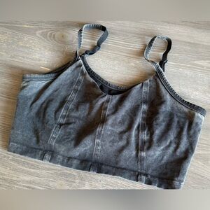 Grey Acid Wash Aerie Bra